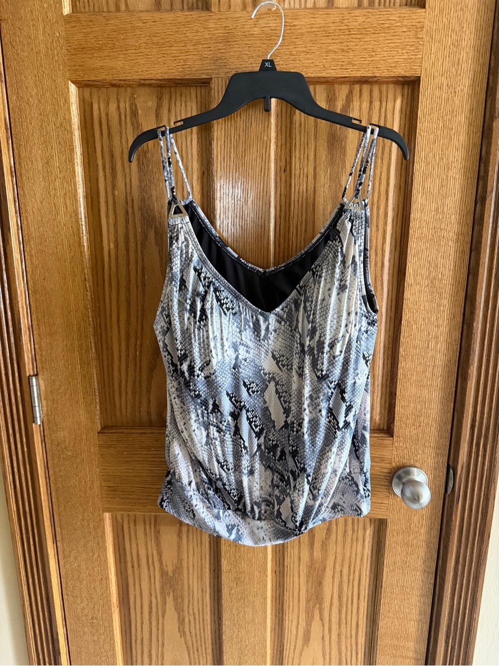 Calvin Klein Xl Snake Print V-Neck Swim Tankini Top